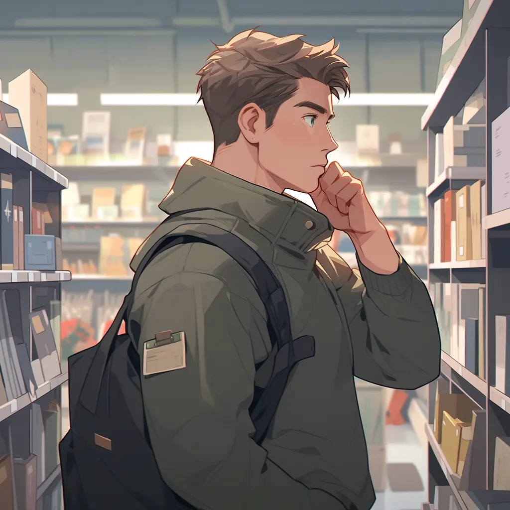 A_man_in_bookstore