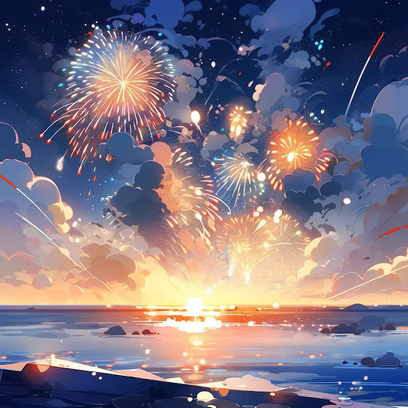 fireworks_and_sea